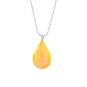 Medium Drop Pendant Sterling Silver Crystal Jewelry Necklace